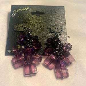 Purple and black stone earrings